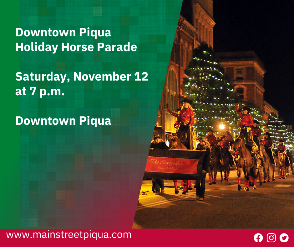 Downtown Piqua Holiday Horse Parade Mainstreet Piqua